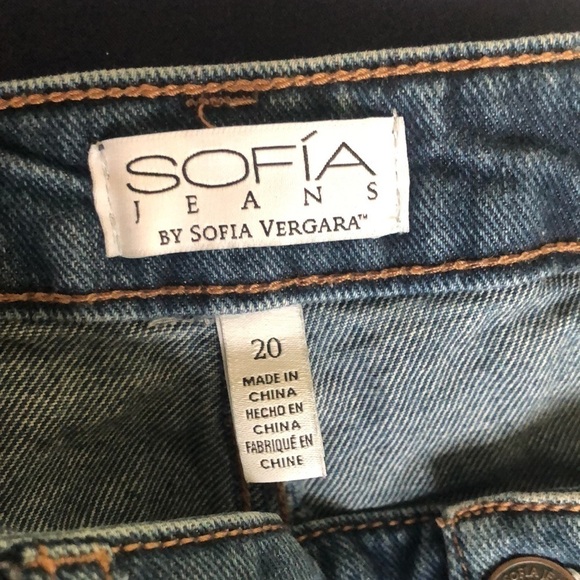 Sofia Vergara Jeans Chi Stretch High Rise Shortie Shorts Sz 20 Distressed - Picture 6 of 7